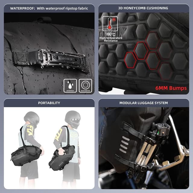 Detalle de Rhinowalk waterproof saddle bags 48L