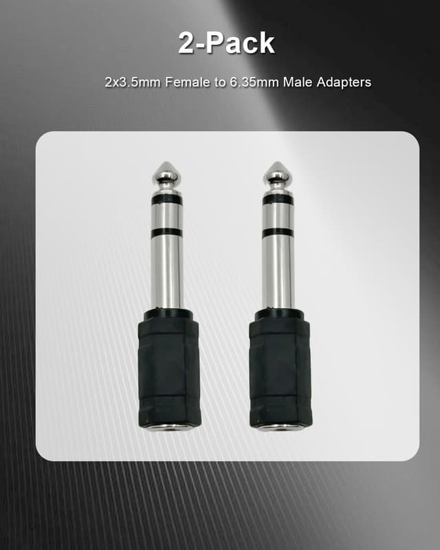 Detalle 2 de SPTSSWET 6.35mm to 3.5mm Audio Stereo Adapter (1/4 to 1/8) – 2 Pack