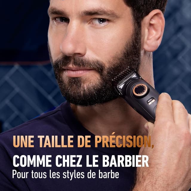 Detalle 2 de King C. Gillette Tondeuse Barbe PRO MAX sans fil – 40 réglages et 4 sabots interchangeables, coffret homme