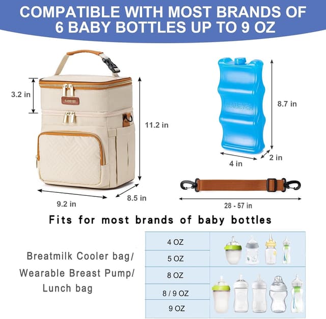 Thumbnail 3 de BABEYER Breastmilk Cooler Bag 6-Bottle 9oz