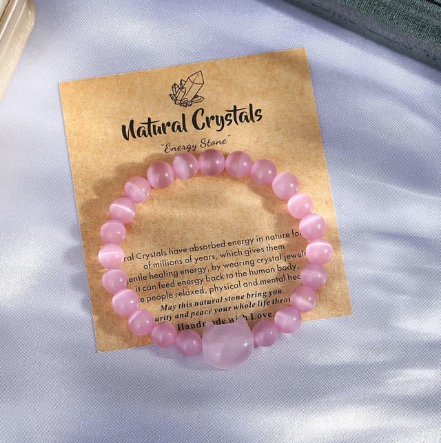 Detalle 2 de XIANNVXI Cat bracelet Rose Quartz 8mm