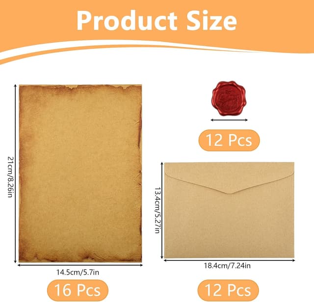 Detalle 2 de Vintage Briefpapier Set 40-teilig mit Umschlag A5