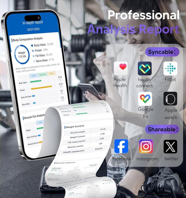 Detalle 2 de GE smart body composition scale with 8 electrodes, Bluetooth, and Fit Profile app