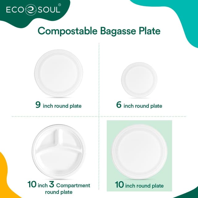 Detalle de ECO SOUL paper plates 25cm, 10 inch