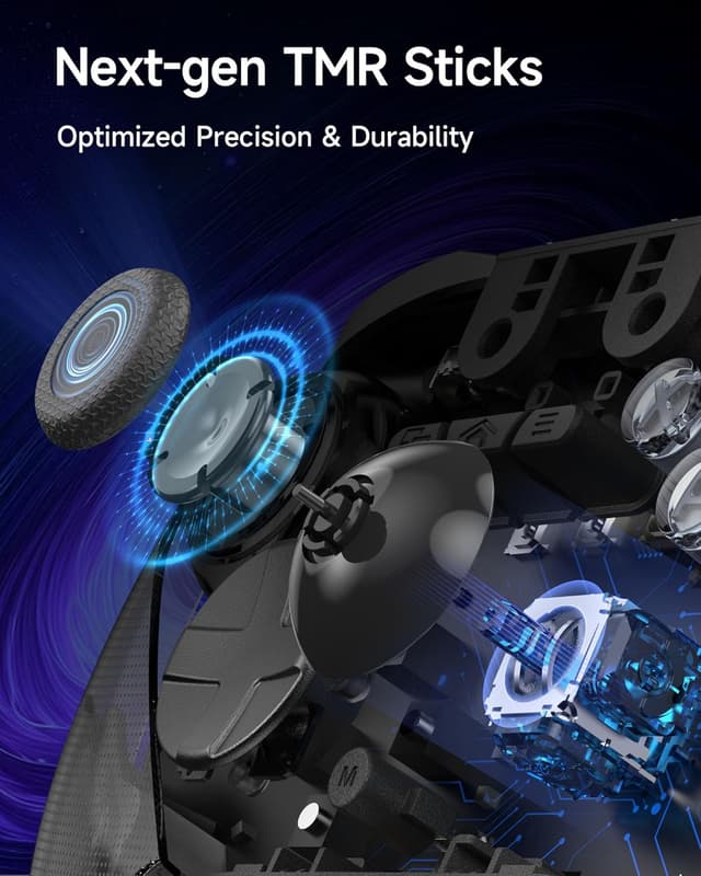 Detalle 2 de EasySMX Wireless Game Controller D10 TMR Anti-Drift (1000Hz, RGB, Mechanical) with Charging Dock
