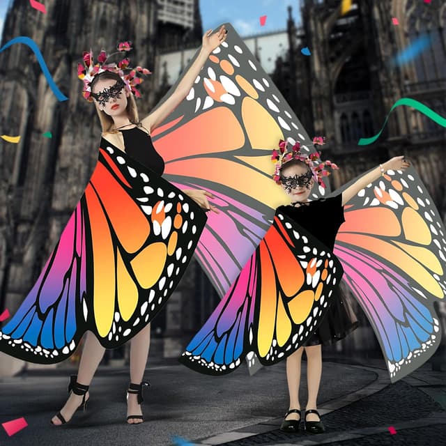 Thumbnail 4 de Sundonix Fasching Schmetterling Umhang 168x138 cm 🎭