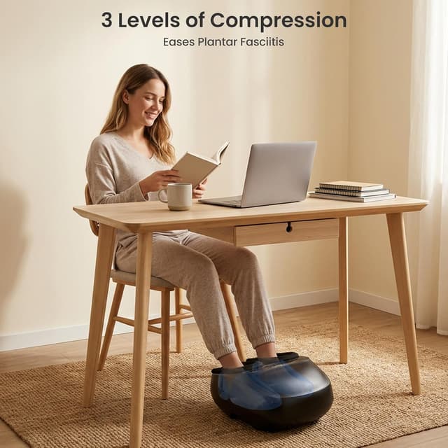 Detalle 2 de COMFIER Shiatsu Foot Massager with Heat (Remote Control, 2 Heat Levels) – 3-in-1 Kneading, Compression & Vibration