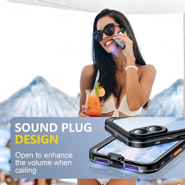 Detalle de Red2Fire Waterproof iPhone 17 Case (IP68) with Built-In Screen & Camera Protection + MagSafe Compatibility