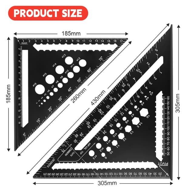 Detalle 2 de Flintronic équerre de charpentier 180+300 mm