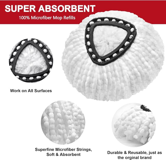 Thumbnail 3 de 4 Pack Mop Heads for O-Ceda Easy Wrin Spin