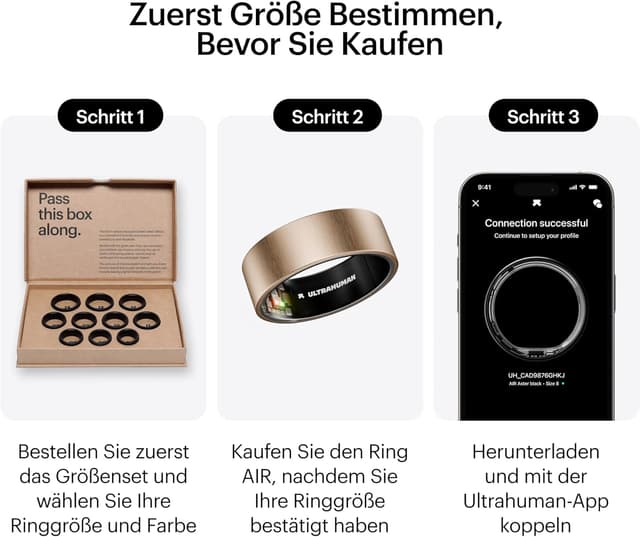 Detalle 2 de ULTRAHUMAN Ring AIR Smart Ring (Größe 10) für Schlaf, Fitness, HRV & Zyklusüberwachung – ohne Abo