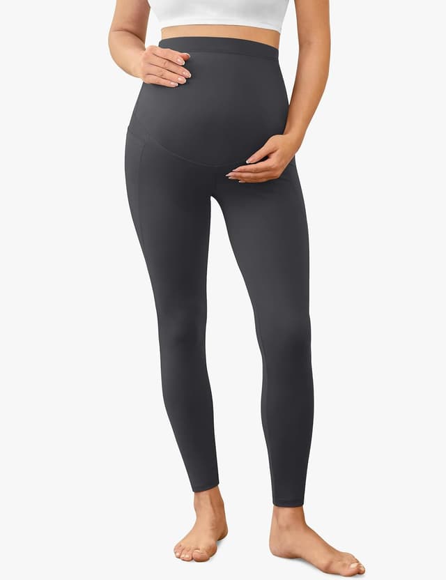 Detalle de VALANDY Creamlush maternity leggings over the bump with pockets