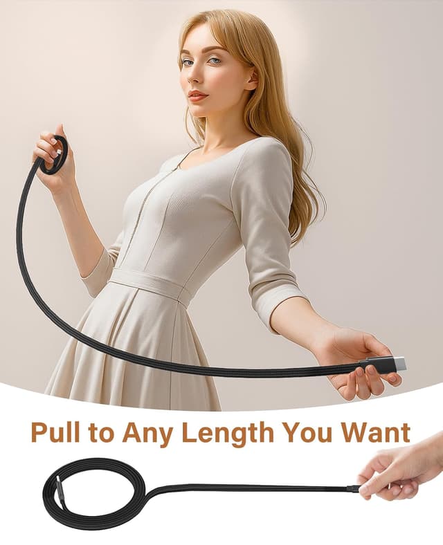 Thumbnail 6 de Magtame Magnetic USB-C to USB-C Coiled Cable (5ft/1.5m) with 60W fast charging