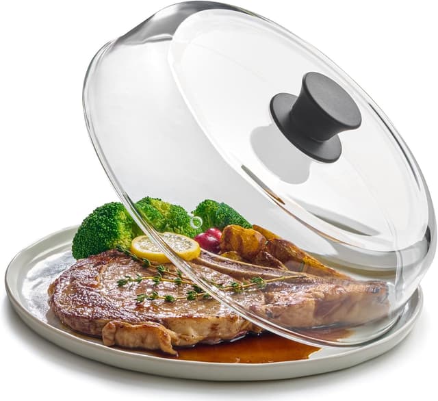Detalle de Le'raze 10-Inch Glass Microwave Splatter Cover (BPA & Lead Free, Dishwasher Safe)
