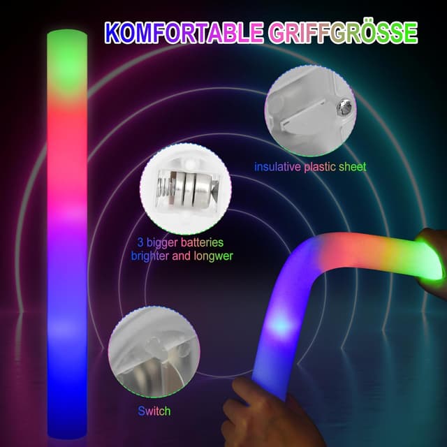 Thumbnail 2 de YYYuYong 68pcs LED Foam Glow Sticks