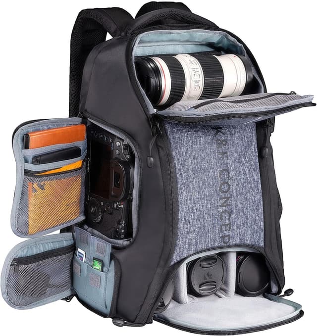 Detalle de K&F Concept Camera Backpack (Large Capacity) with Raincover – 25L photo bag with quick side access