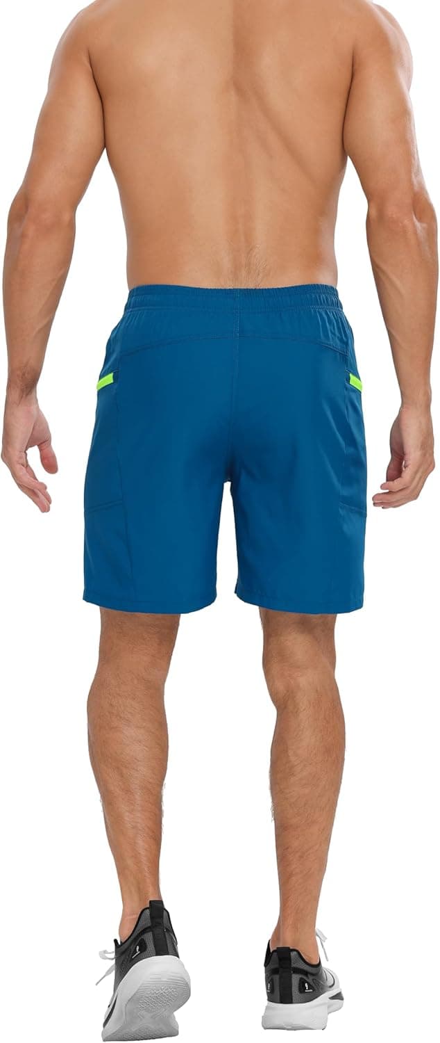 Detalle 2 de Veepro Men’s 2 in 1 Running Shorts with Compression Liner, Zip Pockets (7")