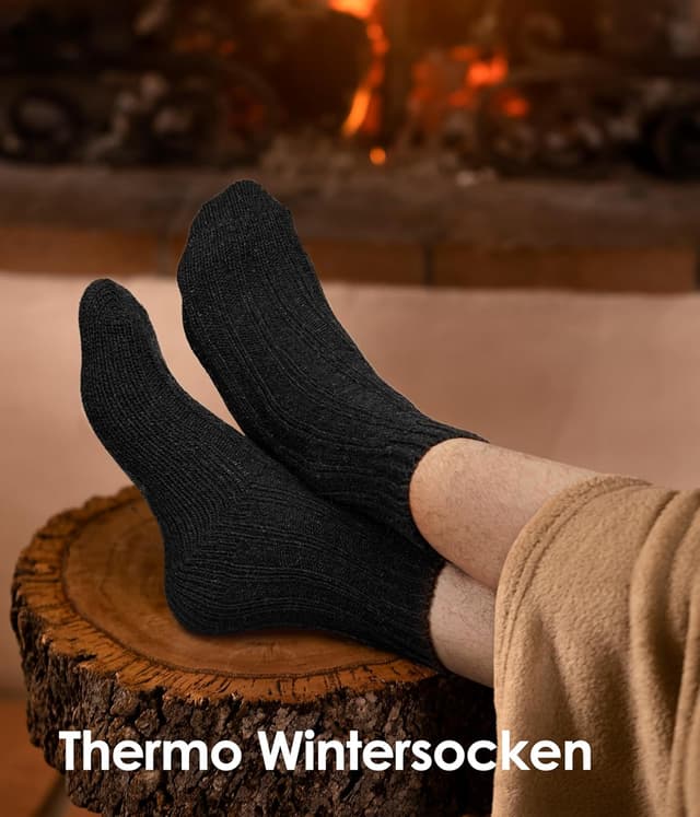 Detalle 1 de FORVEVO Alpaka Socken 4 Paar Wollsocken