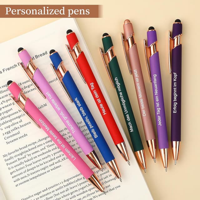 Thumbnail 6 de kander 2-in-1 Kugelschreiber Set (12 Stück) mit Touchpen – 12 Farben, schwarze Tinte