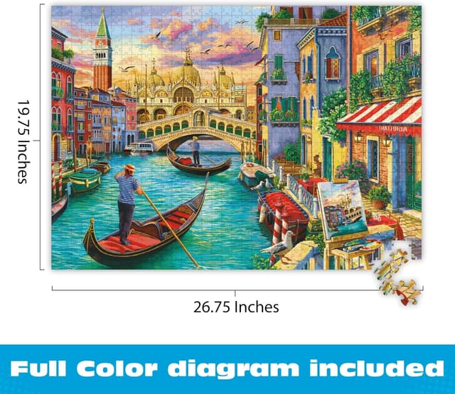 Detalle de Buffalo Games Sights of Venice Image World 1000-Piece Jigsaw Puzzle (Made in the USA)