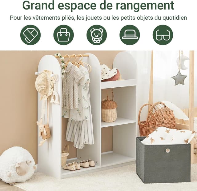 Thumbnail 2 de SoBuy KMB40-W Armoire enfant 97x35x108 cm