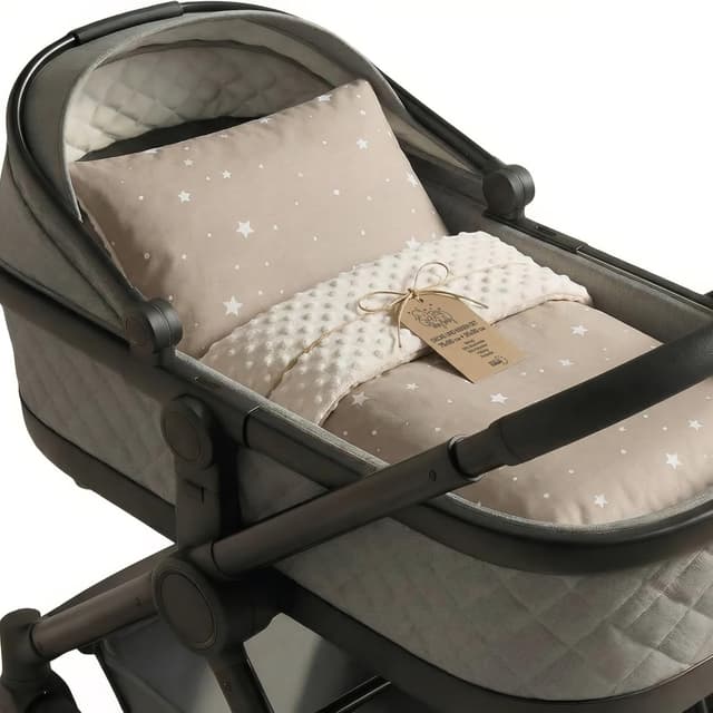 Detalle de Babydecke & Kuscheldecke Winterdecke mit Plüschstoff (75x60 cm + Kissen 35x30 cm oder 75x100 cm) – Oeko-Tex