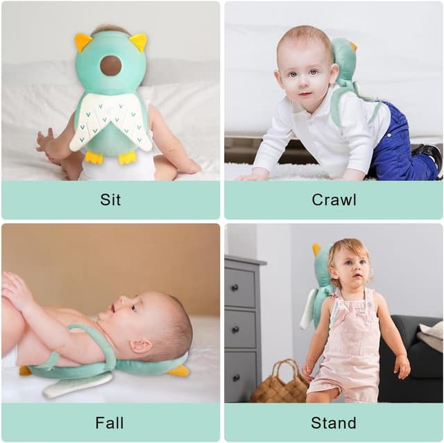 Detalle 2 de Vicloon Coussin de protection de la tête pour bébé (4 à 24 mois) avec genouillères en harnais ajustable