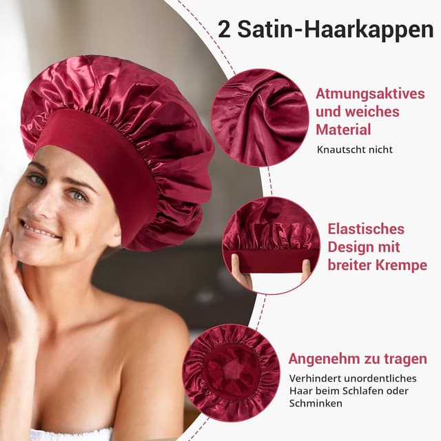 Detalle de Cheerhom Seidenhaube Schlafen 2er Set