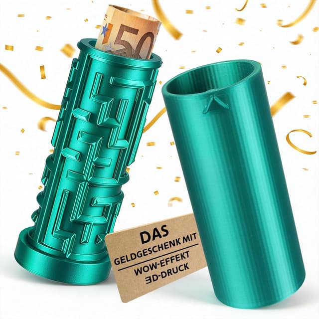 Detalle de Anruzon Upgrade Wunscherfüller Geldgeschenk- Labyrinthbox in Blau-Grün (10 x 4 cm)