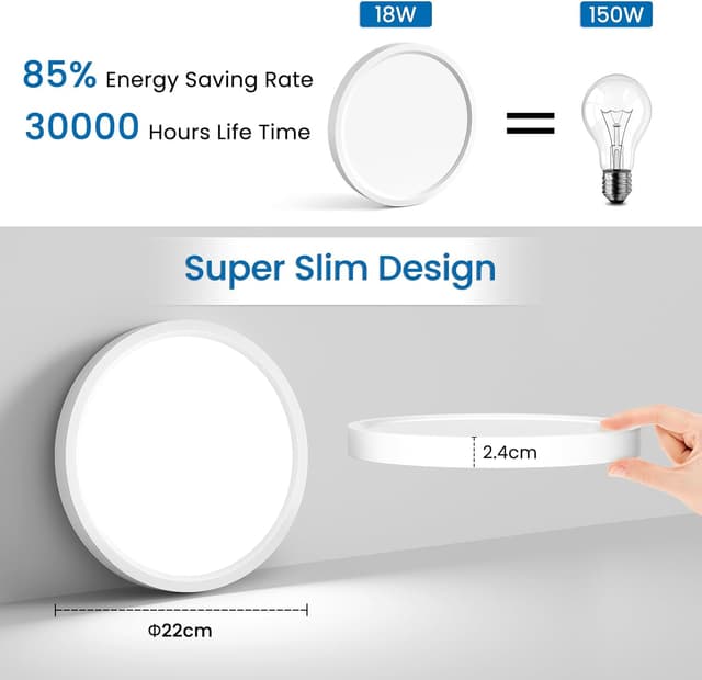 Thumbnail 2 de NIBSHOOM Plafón LED de Techo 18W IP44 para Dormitorio