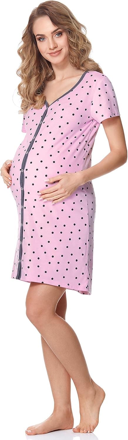 Detalle 2 de Be Mammy Umstands-Nachthemd kurzarm mit Stillfunktion BE20-275