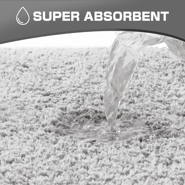 Detalle 1 de wyewye Microfibre Bath Mat (2cm super thick), Light Grey 50x80cm