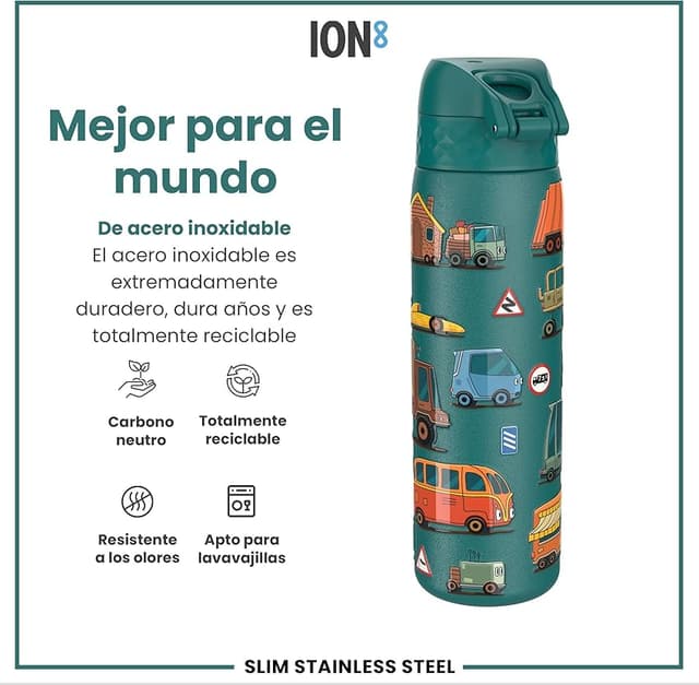 Thumbnail 4 de ion8 Botella Agua Inox 600 ml, ligera y a prueba de fugas 🚰