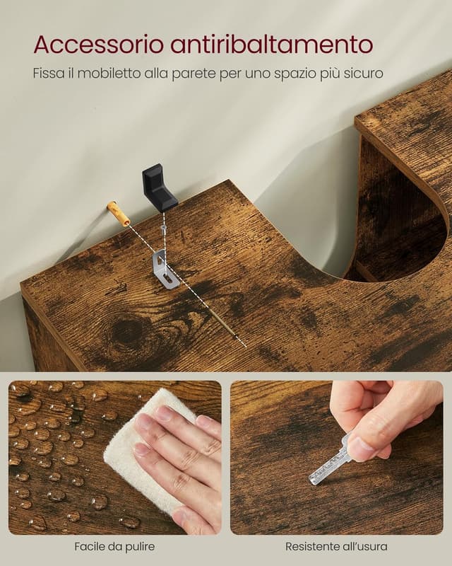 Thumbnail 6 de VASAGLE BBK04BX mobile sottolavabo 30x60x64 cm