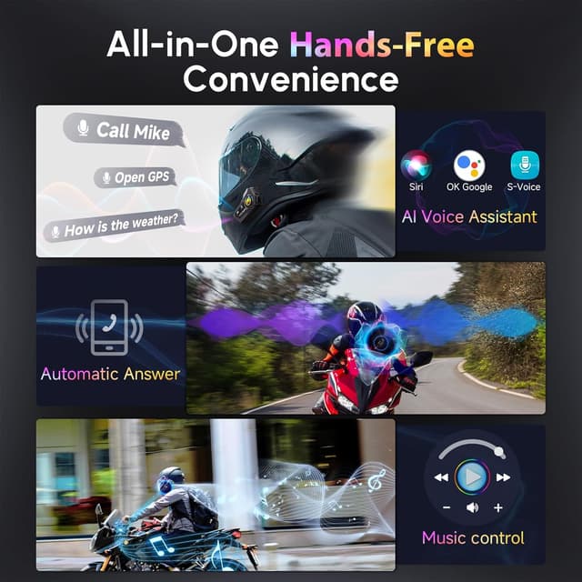 Thumbnail 5 de Moman RS-H4P Motorcycle Helmet Headset