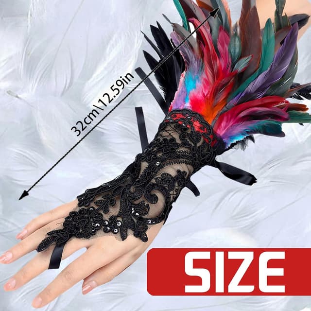 Thumbnail 1 de YOUYIKE Feder Manschetten Spitzenarmbänder 🎭