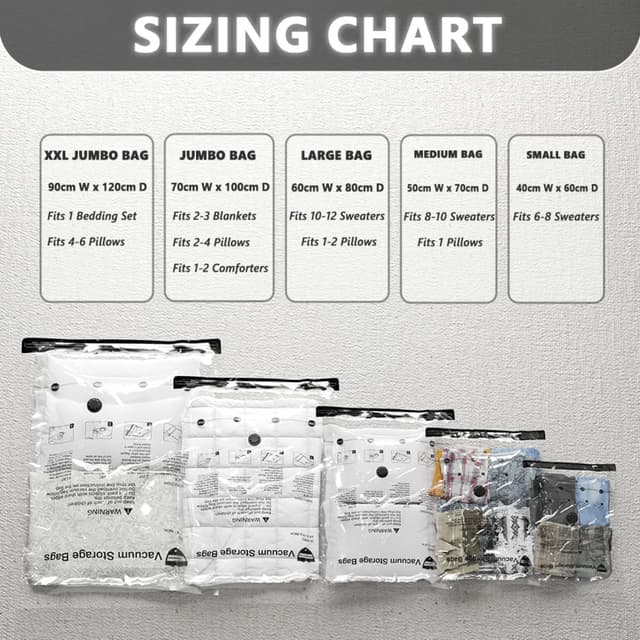 Thumbnail 4 de SUOCO Bolsas al Vacío Ropa, 8 Pzas con Bomba 🔒