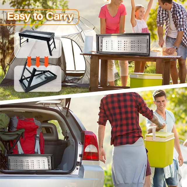 Detalle de iHomara BBQ barbecue grill: portable foldable charcoal grill for picnics, camping & garden use