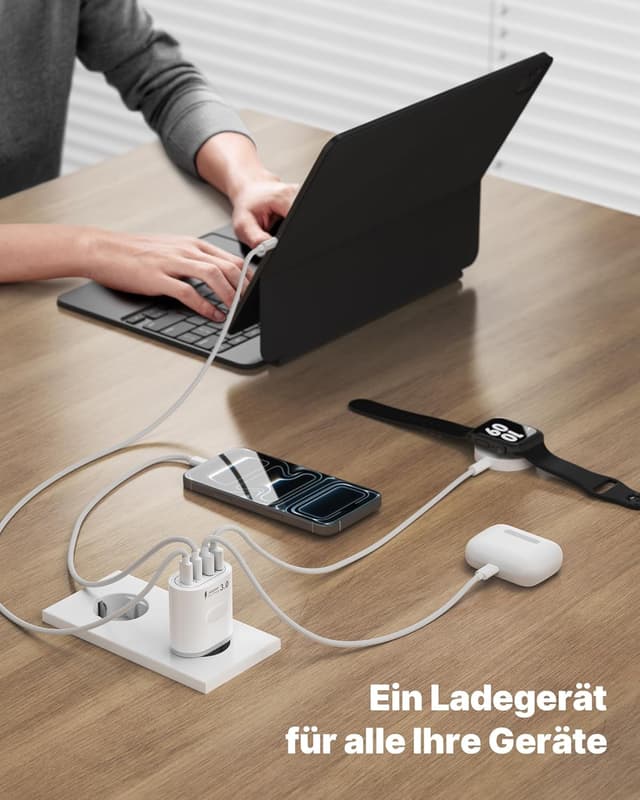 Detalle de 2-Port/4-Port USB-C Ladegerät (60 W) im 2er-Pack mit PD 3.0 für iPhone, iPad & Samsung