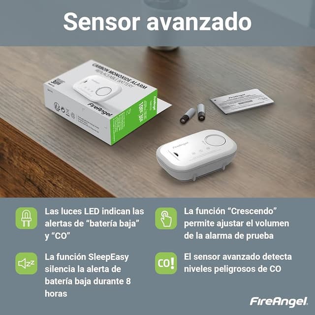 Thumbnail 3 de FireAngel FA6813 Detector de monóxido de carbono 10 años