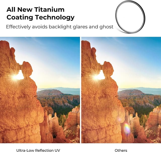 Detalle de K&F CONCEPT Nano-X 82mm UV Ultra Low Reflection Lens Filter (28-layer, slim frame)