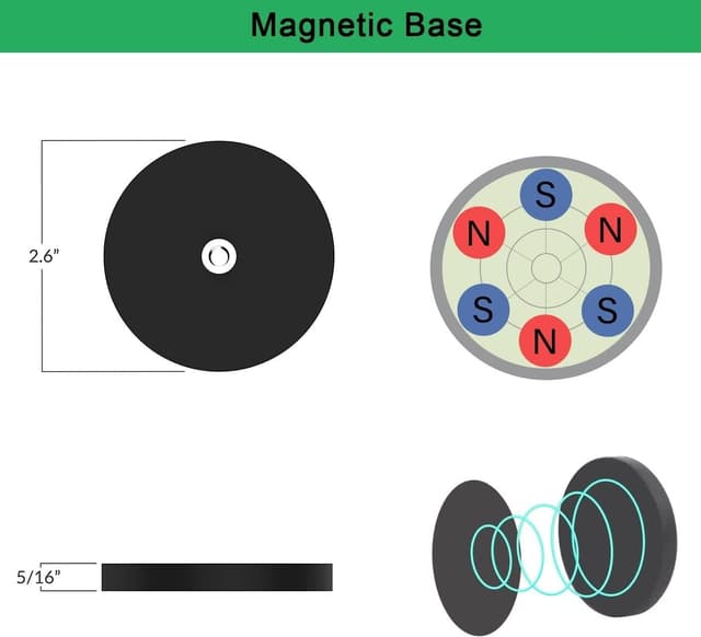 Detalle 2 de Magnetic Phone Holder with 18cm Folding Arm (360°) – strong neodymium mount for phones