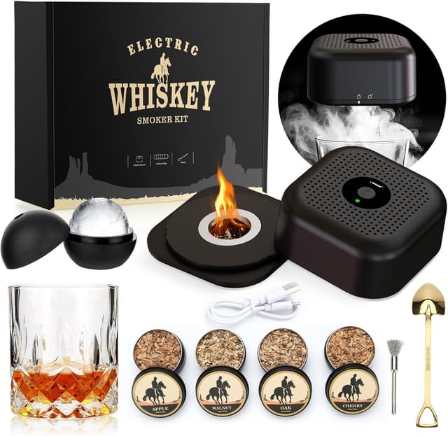 Imagen de Electric Whiskey Smoker Kit with 4 Wood Chips 🍷 en OfertitasTOP