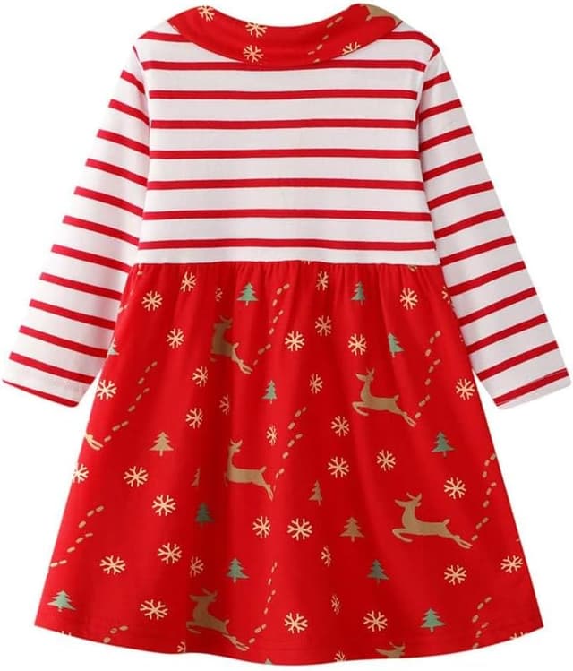 Detalle de Mädchen Langarm-Kleid aus Jersey-Baumwolle in A-Linie – Einhorn-Motive & Stickereien