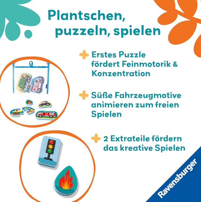 Detalle 2 de Ravensburger Play+ Bade-Puzzle Fahrzeuge 12‑teilig
