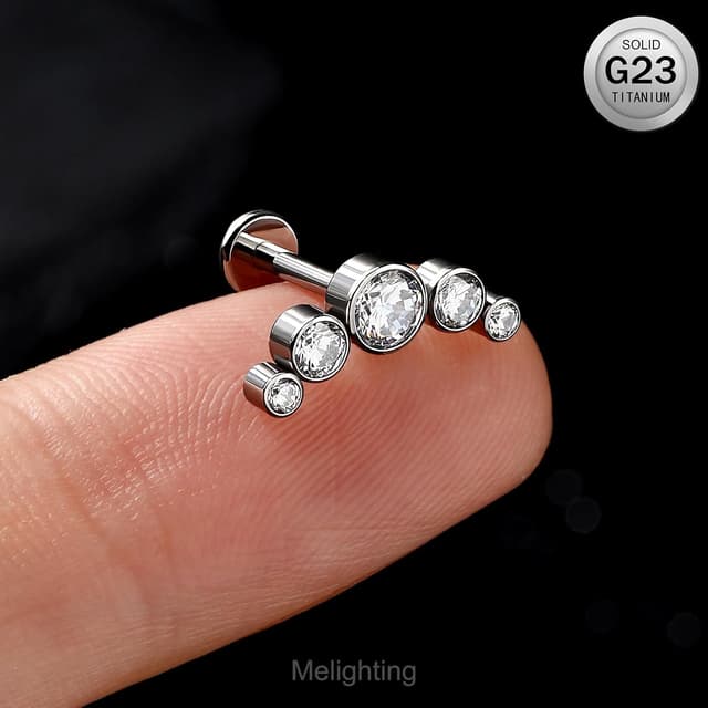 Thumbnail 4 de Melighting Piercing Labret in Titanio orecchini Helix