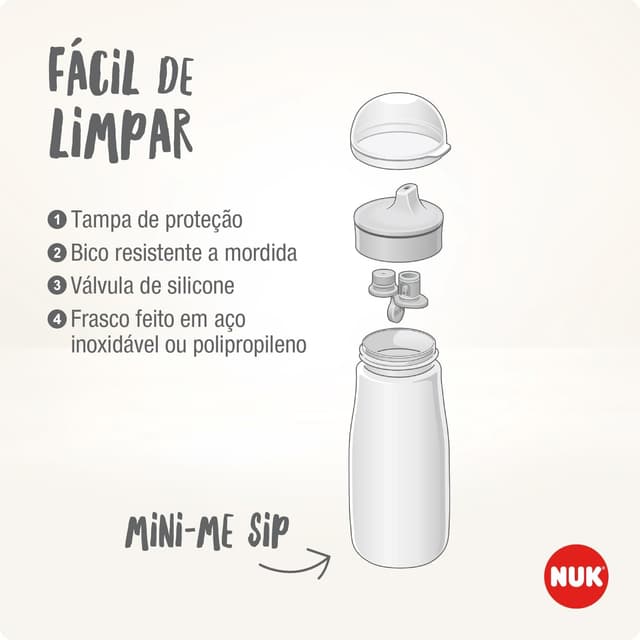 Thumbnail 6 de NUK Mini-Me Sip Tazza 9+ mesi 300 ml in acciaio inox con beccuccio antigoccia Lilac Deer