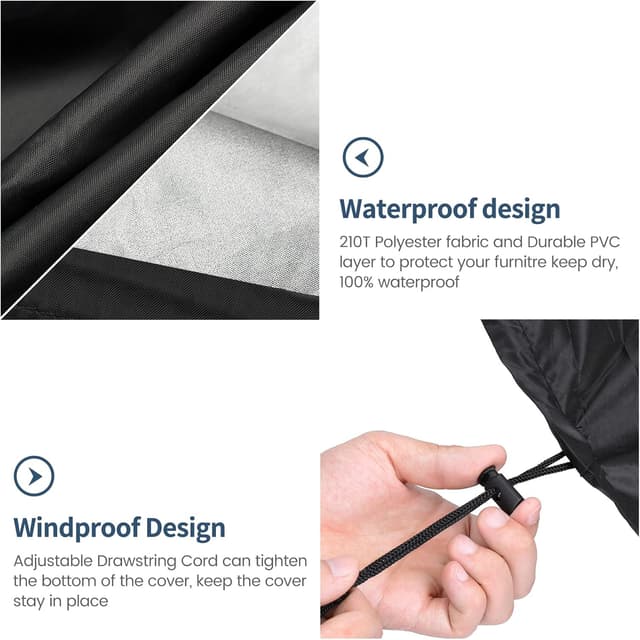 Detalle de GARPROVM Funda para Sillas Apilables 🌧️ 64x64x120cm