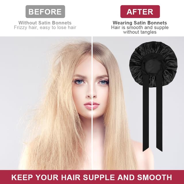 Thumbnail 3 de ACWOO Seidenhaube Schlafmütze 2er-Set 🎀