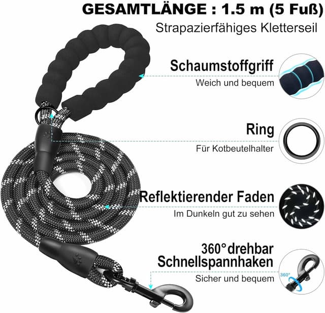 Detalle de haapaw Hundegeschirr- und Leinen-Set (kein Ziehen), reflektierendes Step-in-Welpengeschirr mit gepolsterter Weste